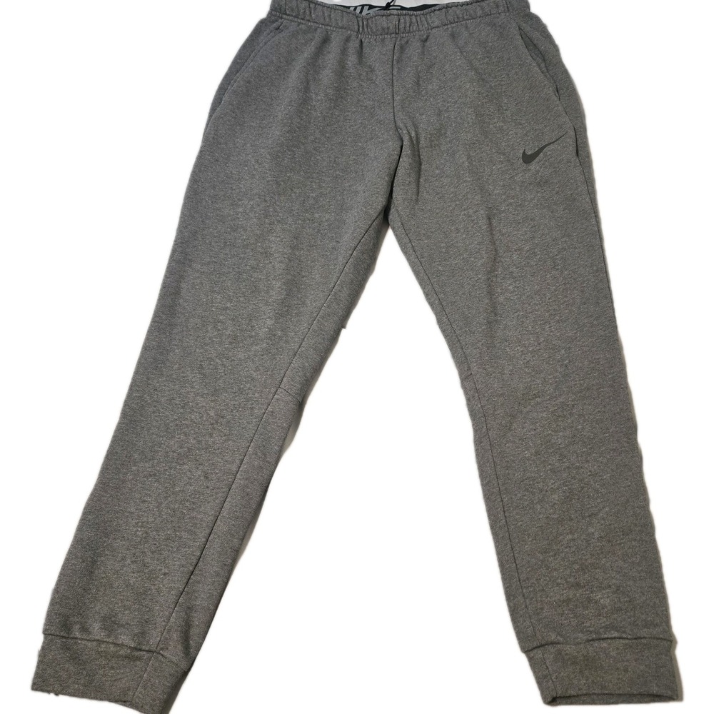 Nike Men's Dri-Fit Joggers Drawstring Side Pockets Heathered Gray Size XL